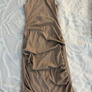 Elegant Taupe Midi Dress